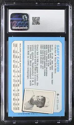1987 Kaybee Gary Carter #8 Superstars of Baseball Baseball CGC 8