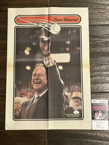 Stan Musial poster from 1987 Redbird Review featuring St. Louis Cardinals legend