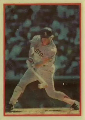 Baseball player swinging bat in 1987 Sportflic #149 Rich Gedman NM-MT Red Sox card