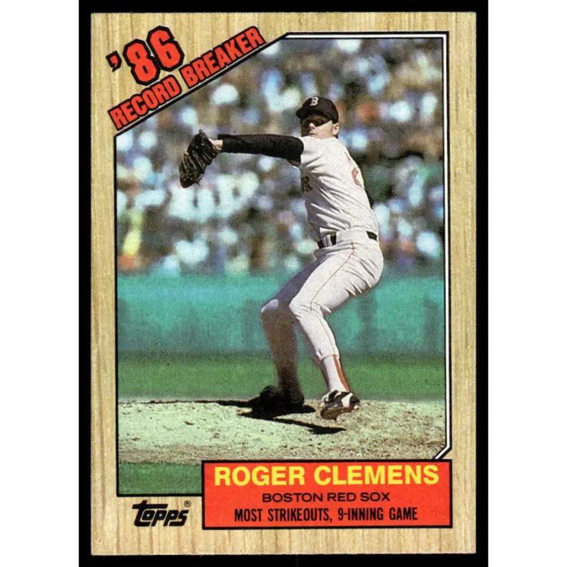 1987 Topps #1 Roger Clemens EX/NM Boston Red Sox Baseball Card - Baseball Card Single
