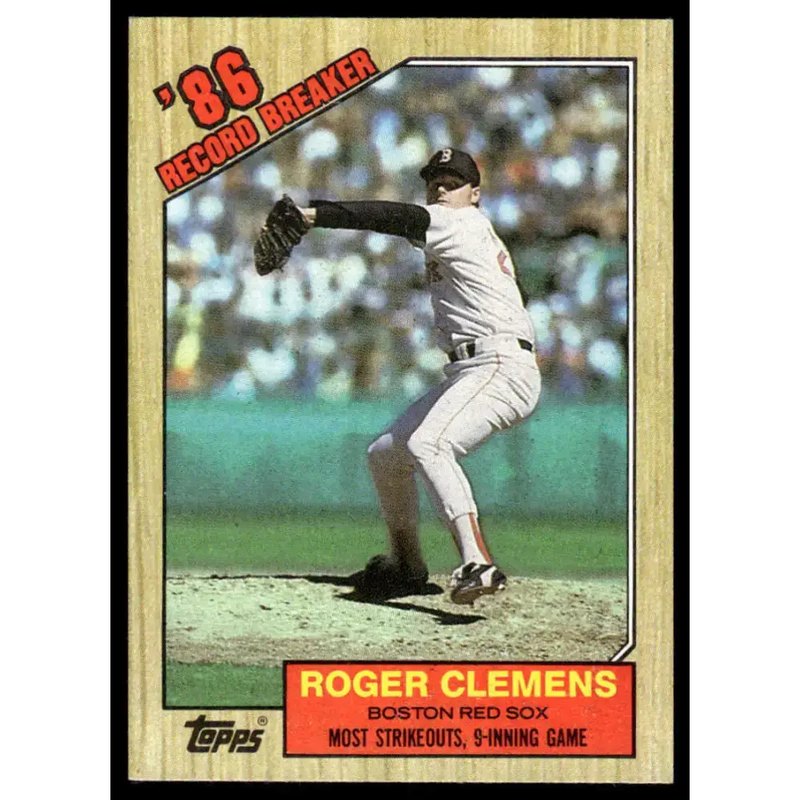 1987 Topps #1 Roger Clemens EX/NM Boston Red Sox Baseball Card - Baseball Card Single