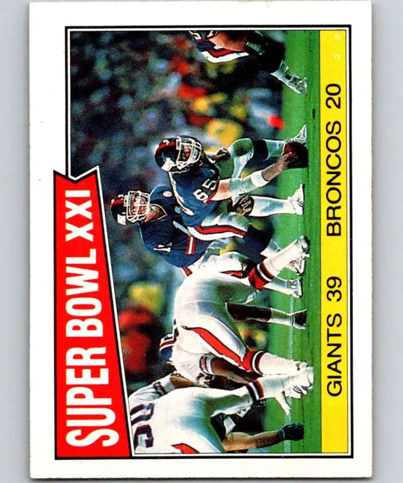 1987 Topps #1 Super Bowl XXI EX Excellent New York Giants Football Card - Football Card Single