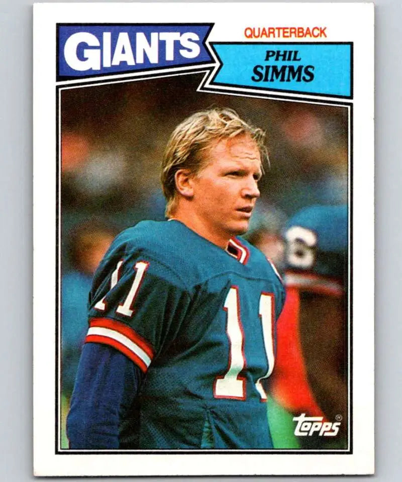 1987 Topps #10 Phil Simms EX Excellent New York Giants Football Card - Football Card Single