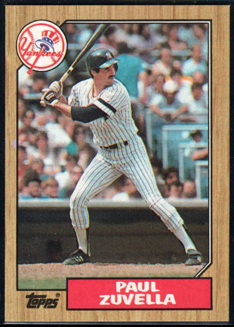 1987 Topps #102 Paul Zuvella EX Excellent New York Yankees Baseball Card - Baseball Card Single