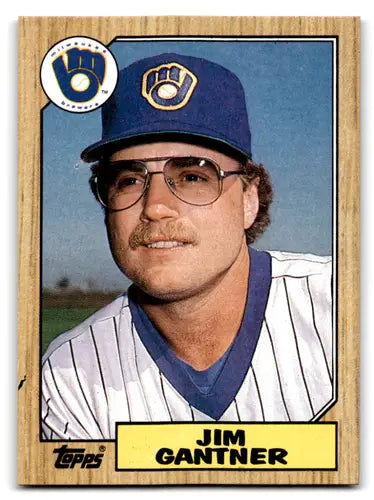 Jim Gantner baseball card from 1987 Topps with excellent Brewers original gloss