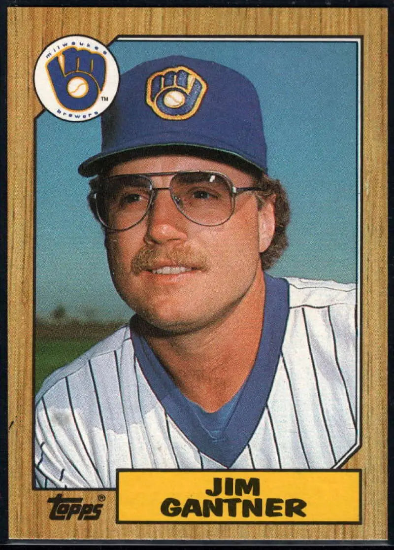 1987 Topps #108 Jim Gantner EX Excellent Milwaukee Brewers Baseball Card - Baseball Card Single