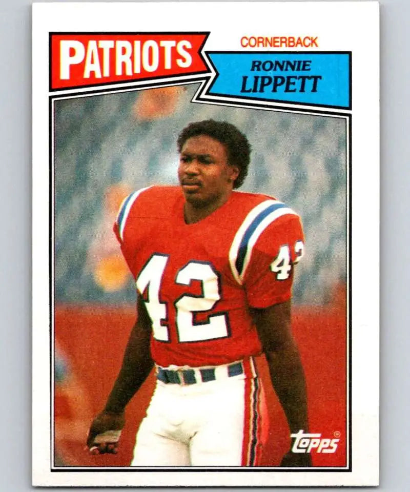 1987 Topps #109 Ronnie Lippett EX Excellent RC Rookie New England Patriots Football Card - Football Card Single