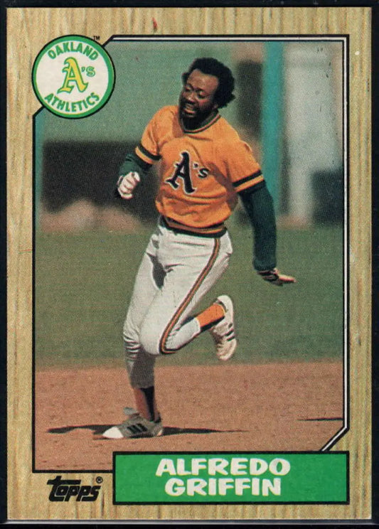 1987 Topps #111 Alfredo Griffin EX Excellent Oakland Athletics Baseball Card - Baseball Card Single