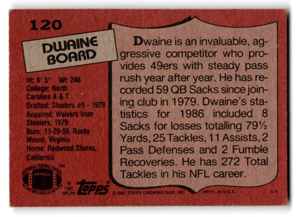1987 Topps #120b Dwaine Board - Trading Cards