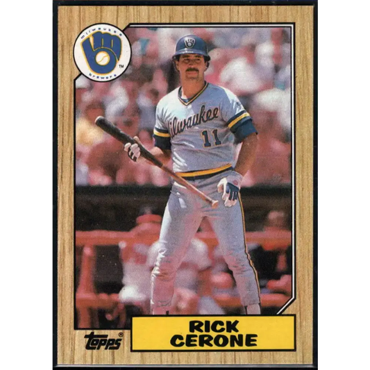 1987 Topps #129 Rick Cerone EX Excellent Milwaukee Brewers Baseball Card