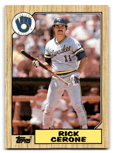 Original gloss Rick Cerone baseball card from 1987 Topps #129 in NM-MT condition