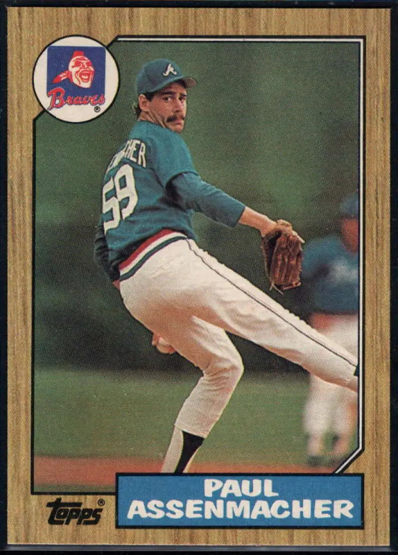 1987 Topps #132 Paul Assenmacher EX Excellent RC Rookie Atlanta Braves Baseball Card - Baseball Card Single
