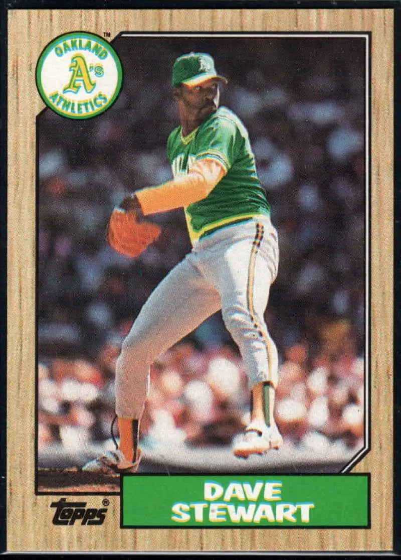 1987 Topps #14 Dave Stewart EX Excellent Oakland Athletics Baseball Card - Baseball Card Single