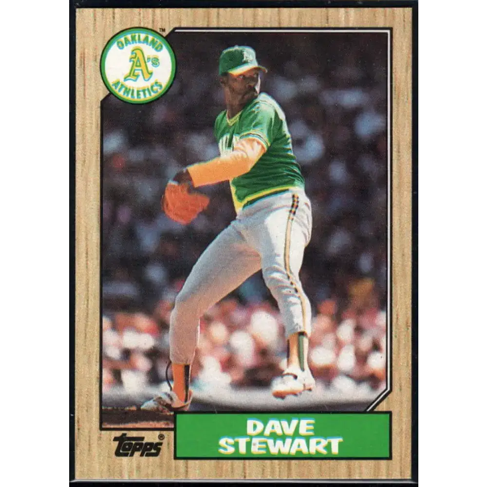 1987 Topps #14 Dave Stewart EX Excellent Oakland Athletics Baseball Card - Baseball Card Single