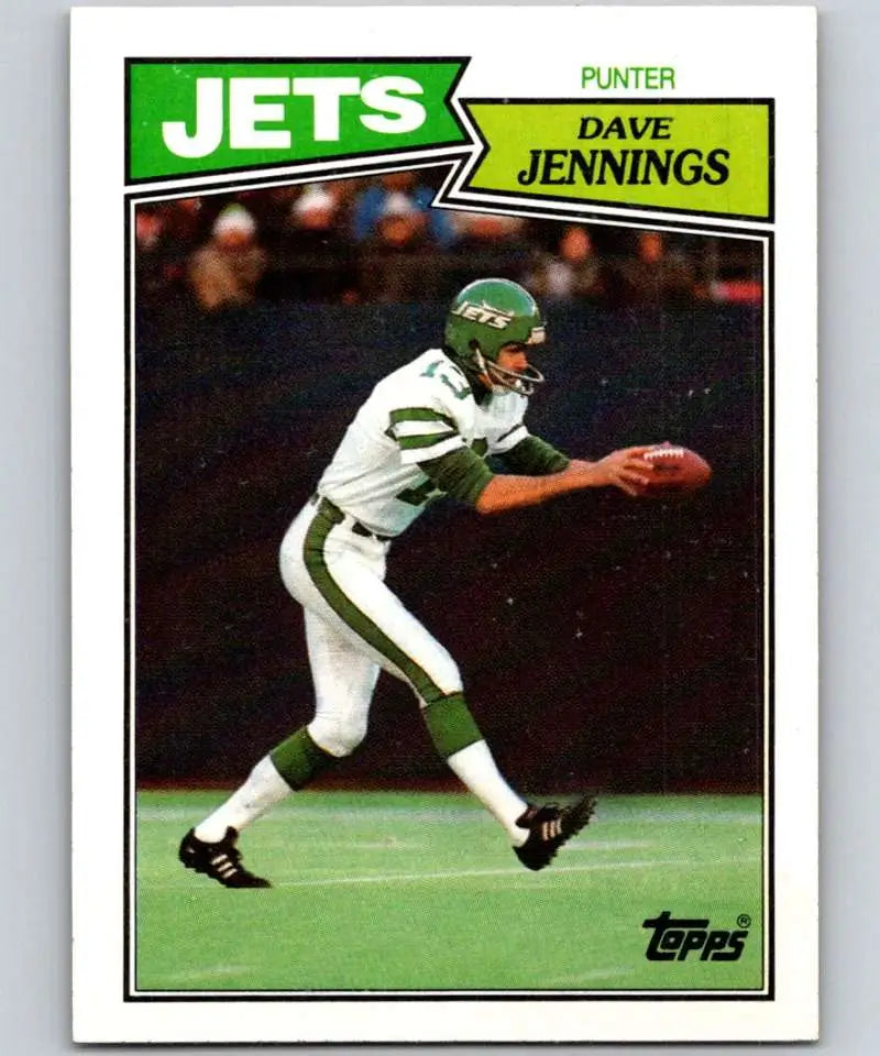 1987 Topps #140 Dave Jennings EX Excellent New York Jets Football Card - Football Card Single