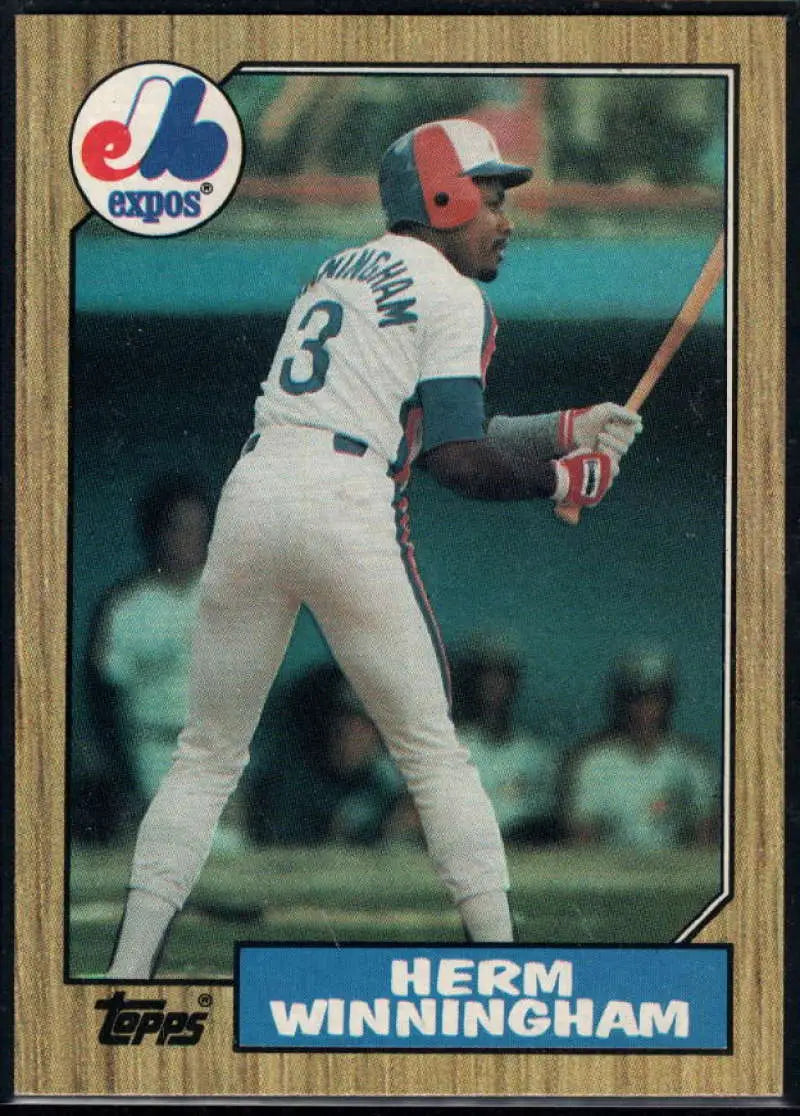 1987 Topps #141 Herm Winningham EX Excellent Montreal Expos Baseball Card - Baseball Card Single