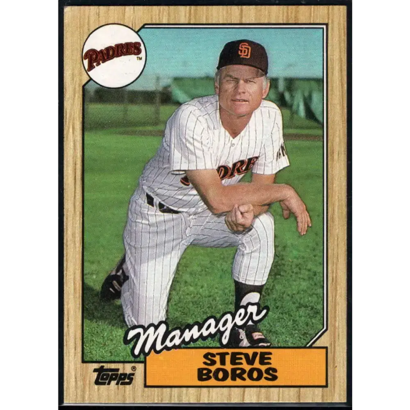 1987 Topps #143 Steve Boros EX Excellent San Diego Padres Baseball Card - Baseball Card Single
