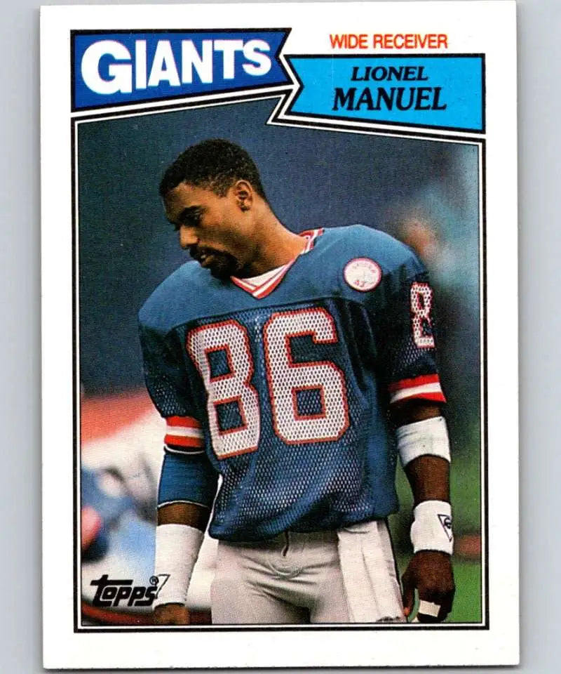 1987 Topps #15 Lionel Manuel EX Excellent New York Giants Football Card - Football Card Single