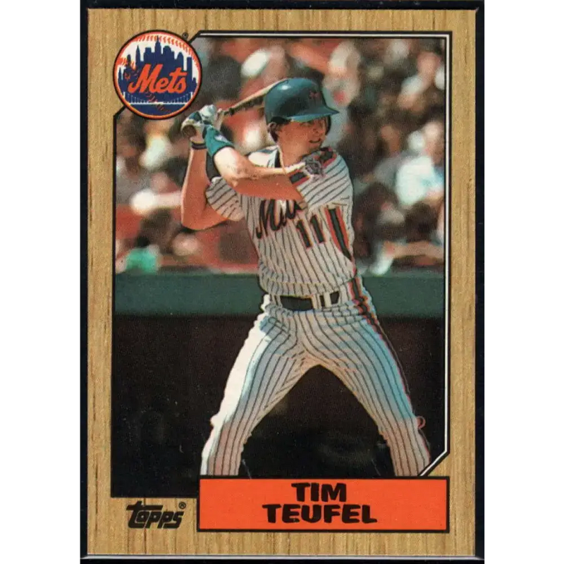 1987 Topps #158 Tim Teufel EX Excellent New York Mets Baseball Card - Baseball Card Single