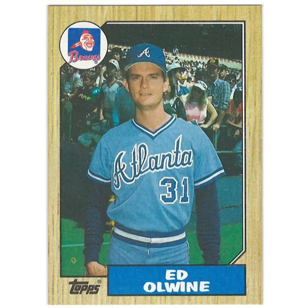 1987 Topps #159 Ed Olwine EX Excellent RC Rookie Atlanta Braves Baseball Card - Baseball Card Single