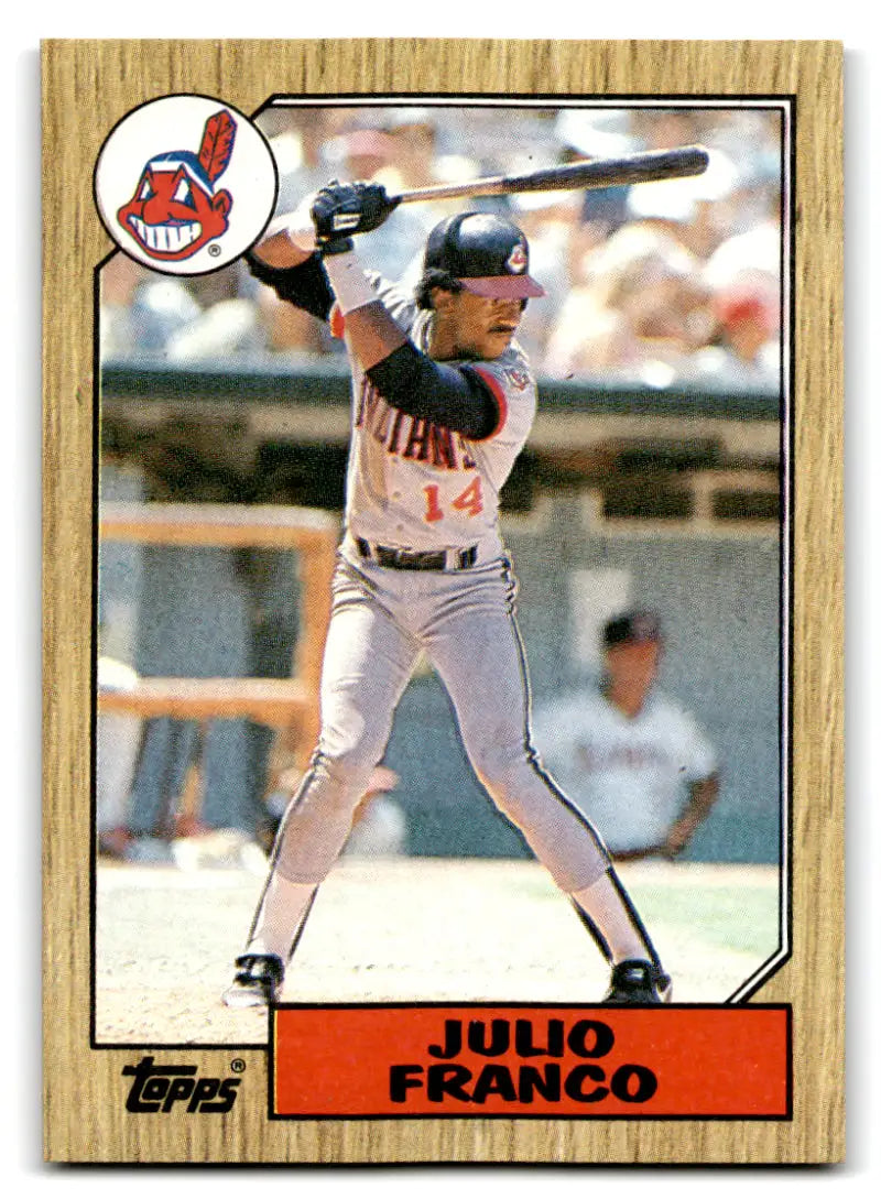 1987 Topps #160 Julio Franco EX Excellent Cleveland Indians Baseball Card - Baseball Card Single
