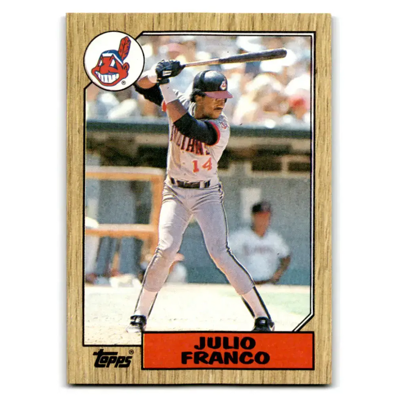 1987 Topps #160 Julio Franco EX Excellent Cleveland Indians Baseball Card - Baseball Card Single