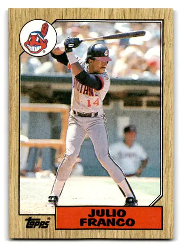 Original gloss Julio Franco baseball card 1987 Topps NM-MT Indians ID 67325