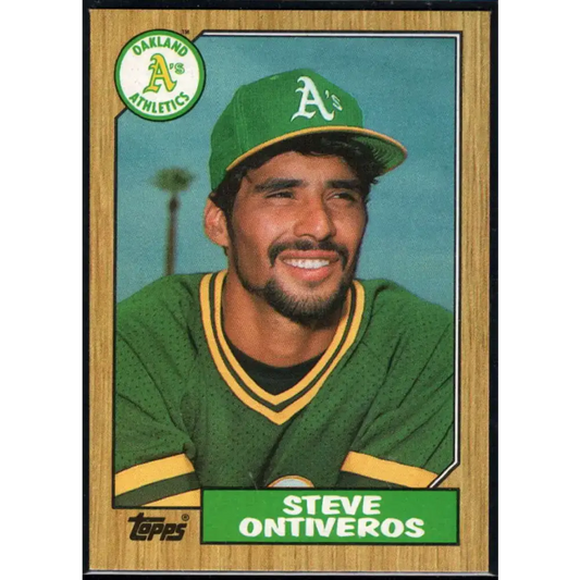 1987 Topps #161 Steve Ontiveros EX Excellent Oakland Athletics Baseball Card