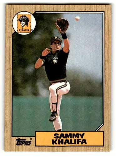 Sammy Khalifa Pittsburgh baseball card from 1987 Topps #164 featuring Khalifa Pittsburgh Pirates