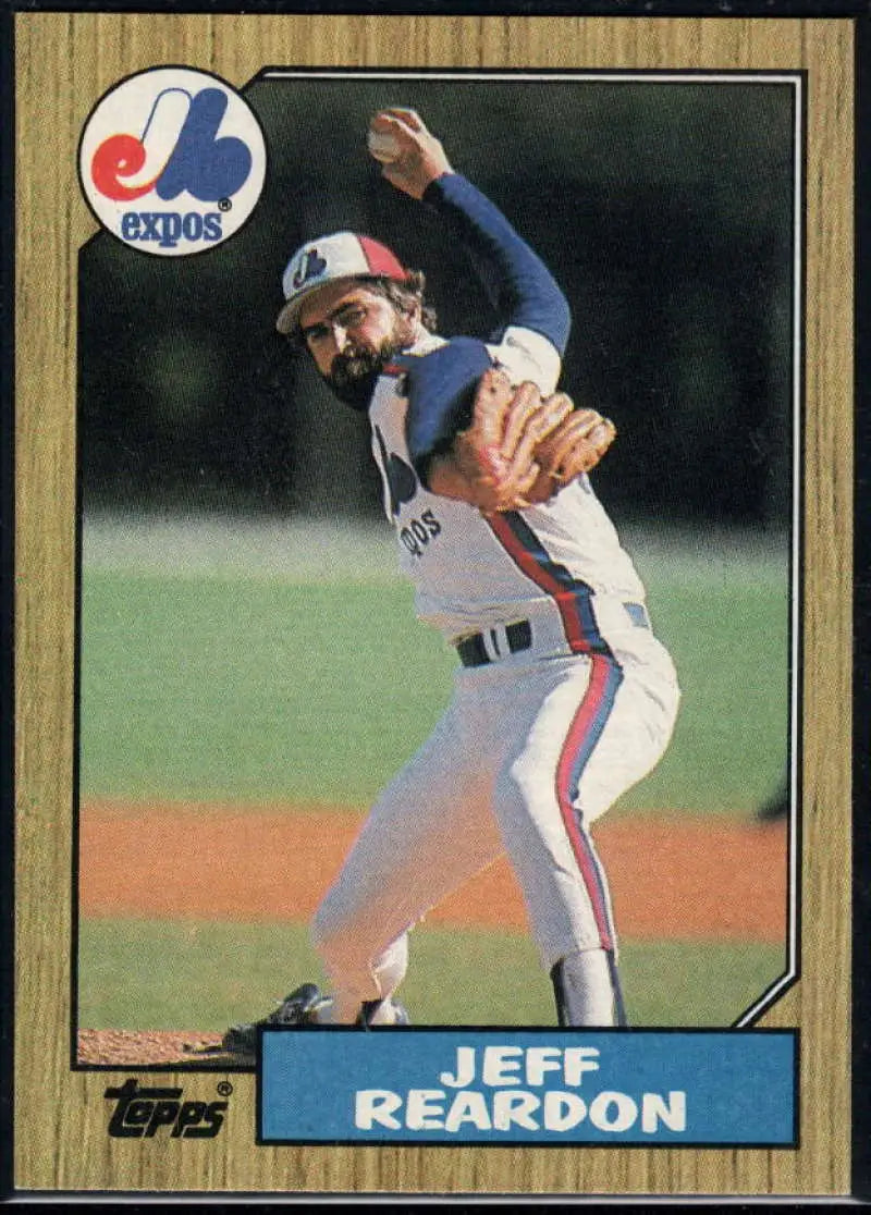 1987 Topps #165 Jeff Reardon EX Excellent Montreal Expos Baseball Card - Baseball Card Single