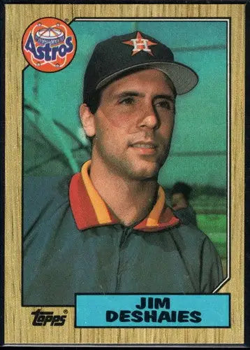 1984 Topps Jim Deshaies baseball card rookie Astros with original gloss displayed in 1987 Topps #167