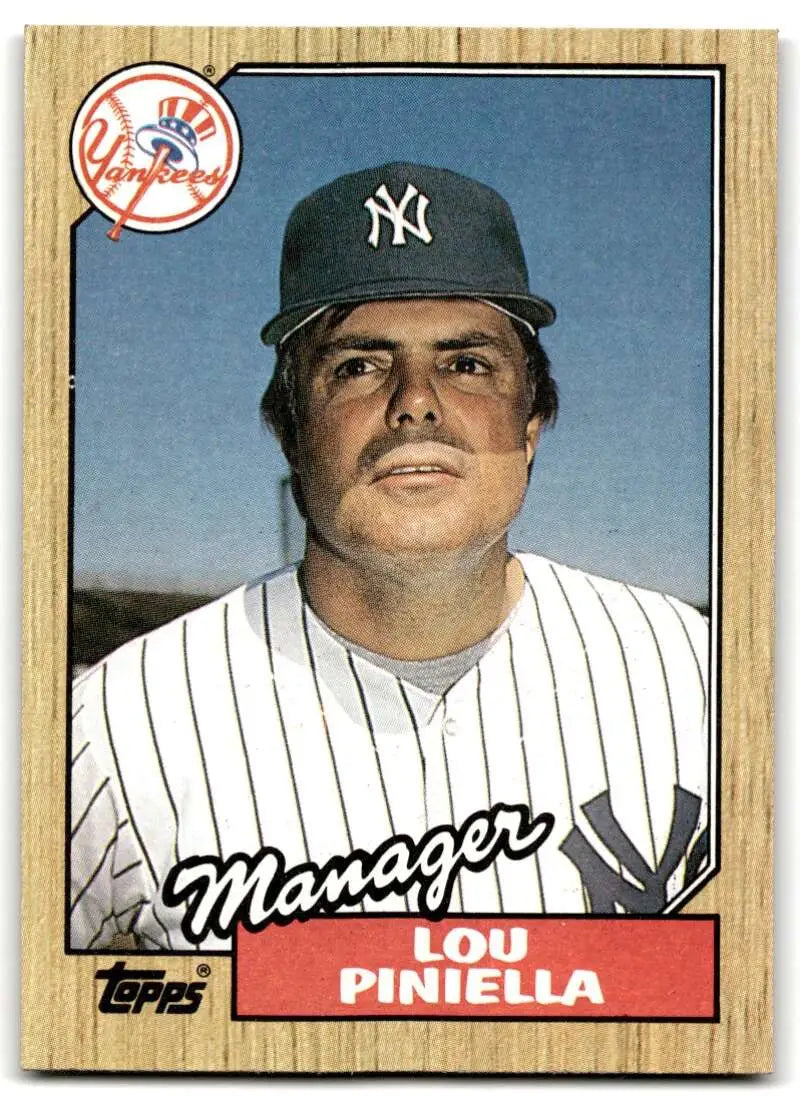 1987 Topps #168 Lou Piniella EX Excellent New York Yankees Baseball Card - Baseball Card Single