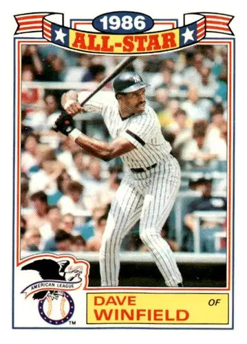 1986 All-Star Dave Winfield baseball card featuring original gloss from Yankees baseball collection