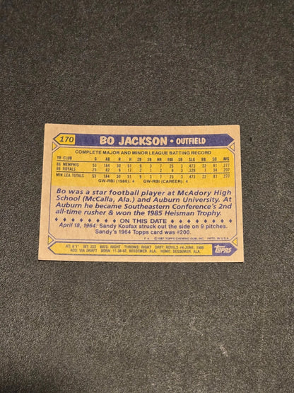 1987 Topps #170 Bo Jackson - Trading Card