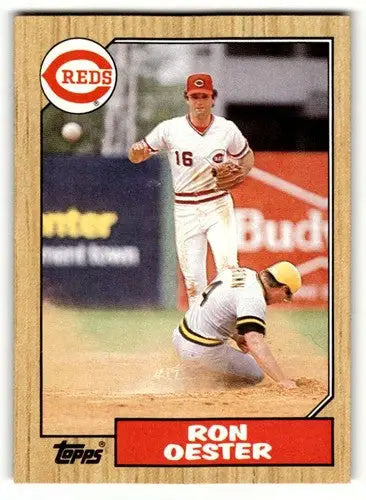 Original gloss 1987 Topps Ron Oester Cincinnati Reds baseball card product