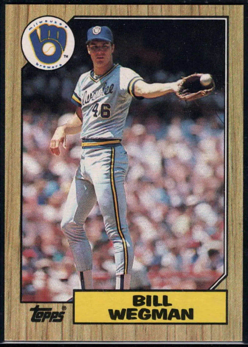 1987 Topps #179 Bill Wegman EX Excellent Milwaukee Brewers Baseball Card - Baseball Card Single
