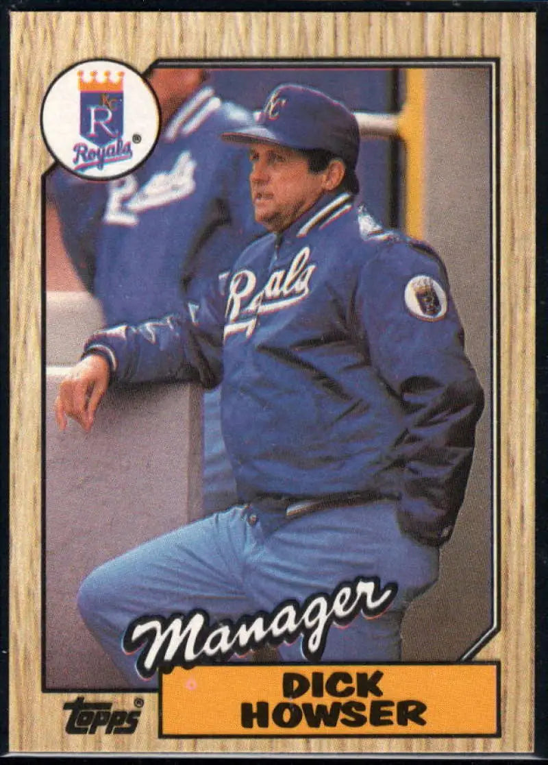 1987 Topps #18 Dick Howser EX Excellent Kansas City Royals Baseball Card - Baseball Card Single