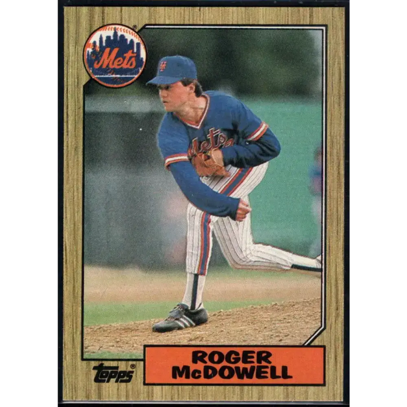 1987 Topps #185 Roger McDowell EX Excellent New York Mets Baseball Card - Baseball Card Single
