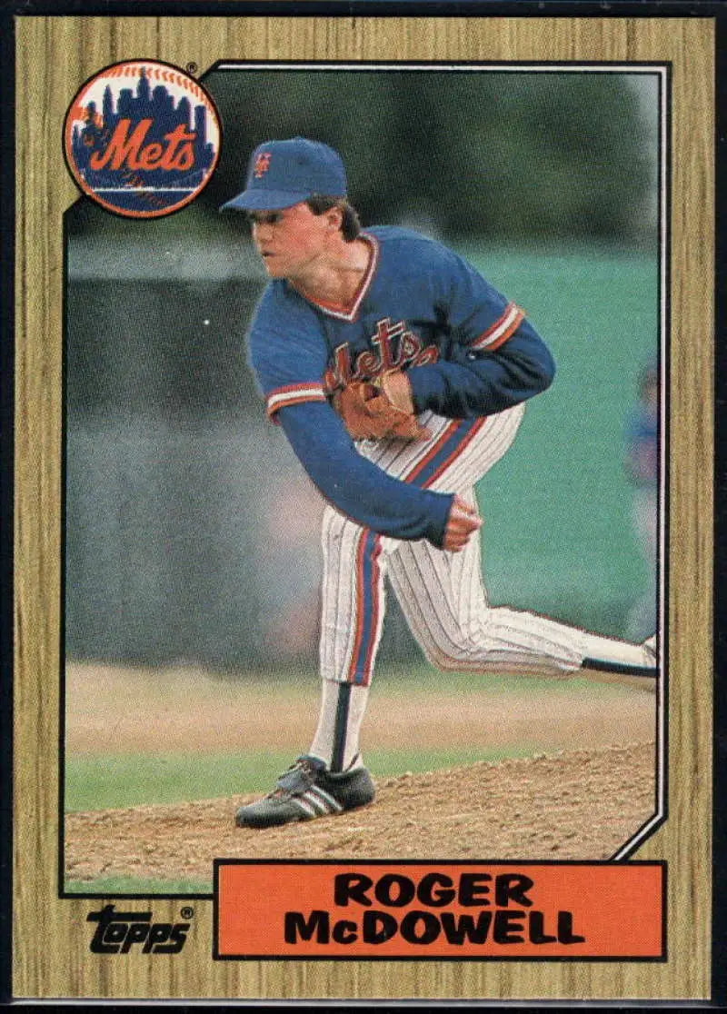1987 Topps #185 Roger McDowell EX Excellent New York Mets Baseball Card - Baseball Card Single
