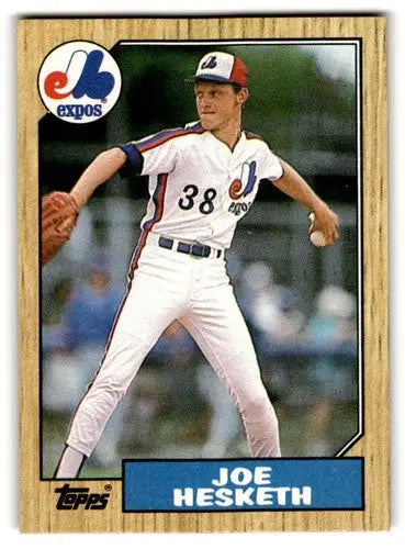 1987 Topps #189 Joe Hesketh Montreal Expos Baseball Cards EX/NM ID:53443 - Baseball Card Single