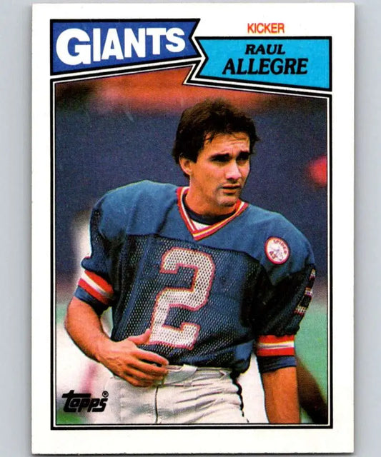 1987 Topps #19 Raul Allegre EX Excellent New York Giants Football Card - Football Card Single