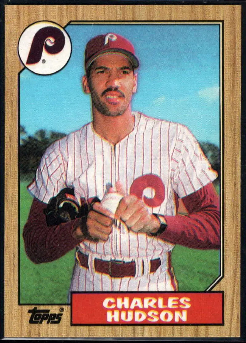 1987 Topps #191 Charles Hudson EX Excellent Philadelphia Phillies Baseball Card - Baseball Card Single