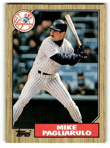 1987 Topps Mike Pagliarulo Yankees baseball card with original gloss record