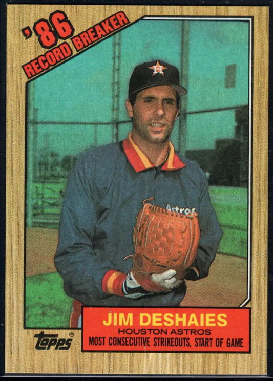 1987 Topps #2 Jim Deshaies EX Excellent Houston Astros Baseball Card - Baseball Card Single