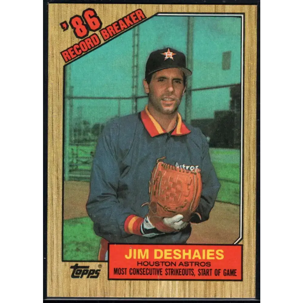 1987 Topps #2 Jim Deshaies EX Excellent Houston Astros Baseball Card - Baseball Card Single