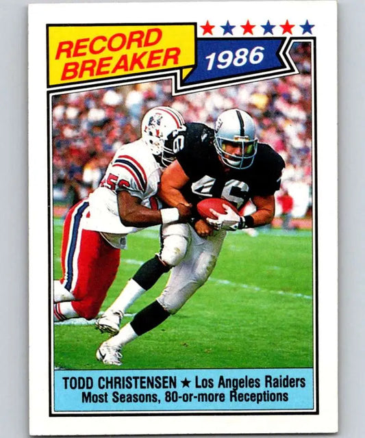 1987 Topps #2 Todd Christensen EX Excellent Los Angeles Raiders Football Card - Football Card Single