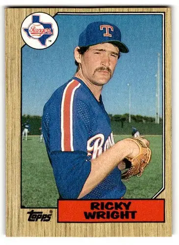 1987 Topps Ricky Wright Texas Rangers baseball card with original gloss for collectors