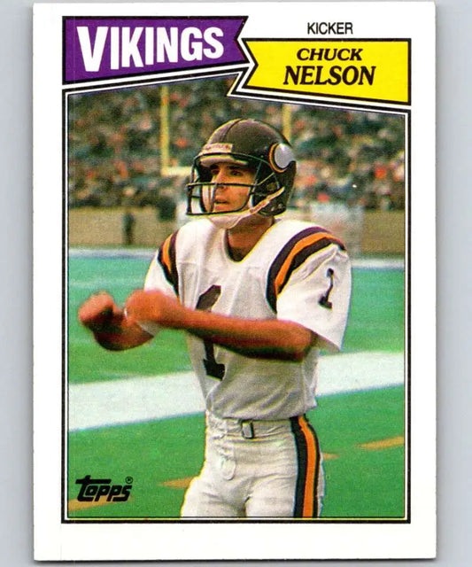 1987 Topps #205 Chuck Nelson EX Excellent RC Rookie Minnesota Vikings Football Card - Football Card Single