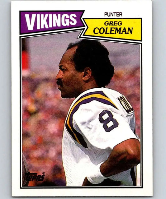 1987 Topps #206 Greg Coleman EX Excellent Minnesota Vikings Football Card - Football Card Single