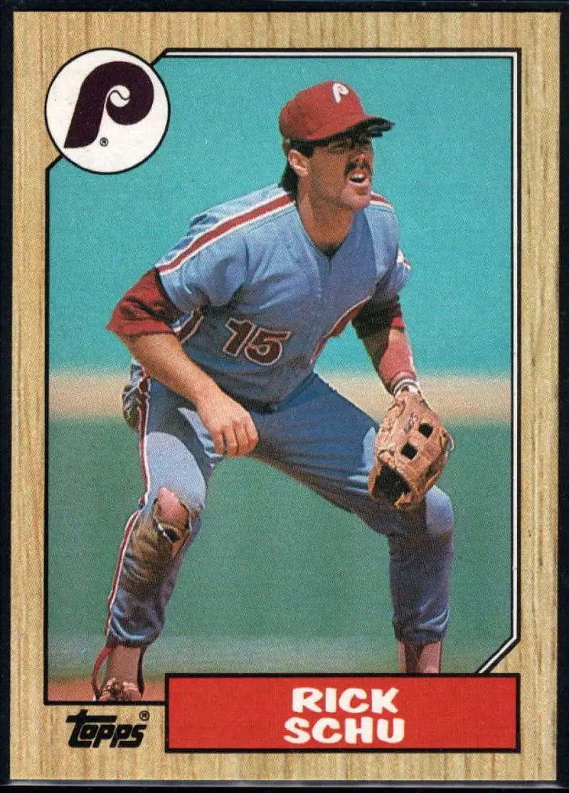 1987 Topps #209 Rick Schu EX Excellent Philadelphia Phillies Baseball Card - Baseball Card Single